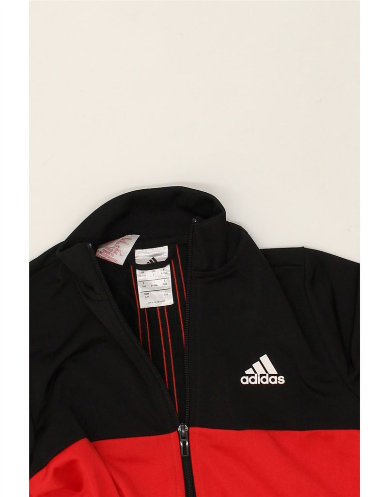 ADIDAS Boys Tracksuit Top Jacket 9-10 Years Black Colourblock Polyester | Vintage Adidas | Thrift | Second-Hand Adidas | Used Clothing | Messina Hembry 