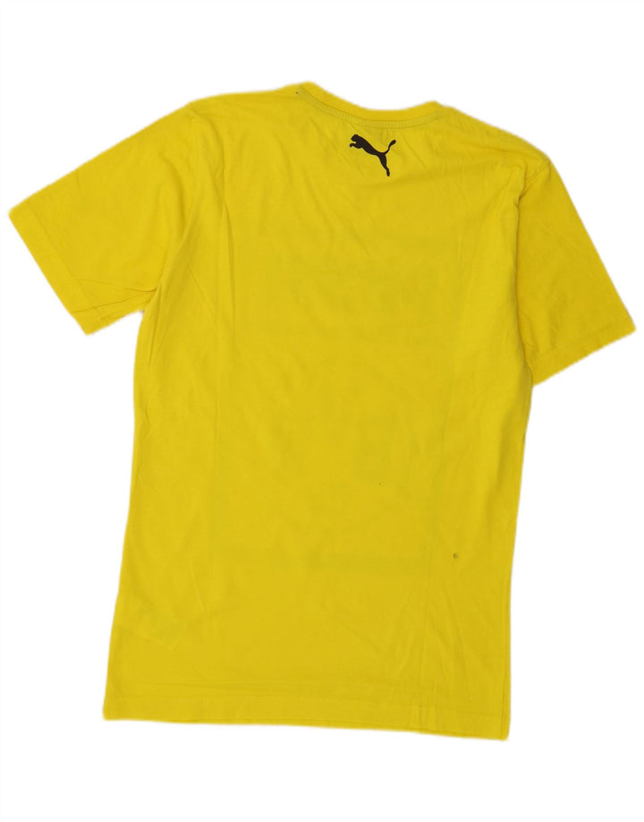Puma Mens Graphic T-Shirt Top Medium Yellow Cotton