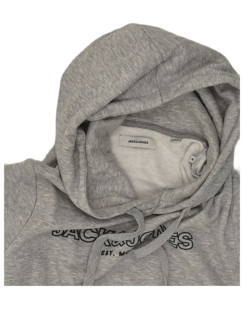 JACK & JONES Mens Graphic Hoodie Jumper Medium Grey Cotton | Vintage Jack & Jones | Thrift | Second-Hand Jack & Jones | Used Clothing | Messina Hembry 