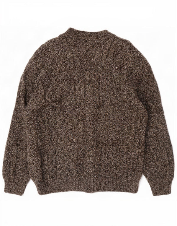 Vintage Mens Cardigan Sweater 2XL Grey Flecked Wool