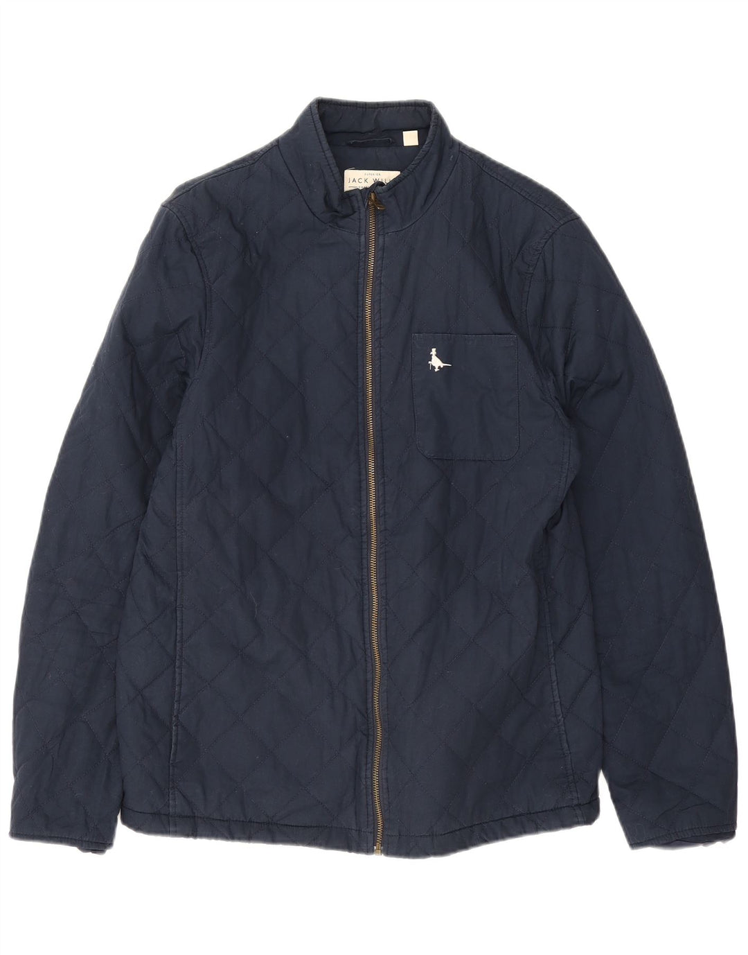 Jack Wills Mens Quilted Jacket UK 38 Medium Navy Blue Cotton