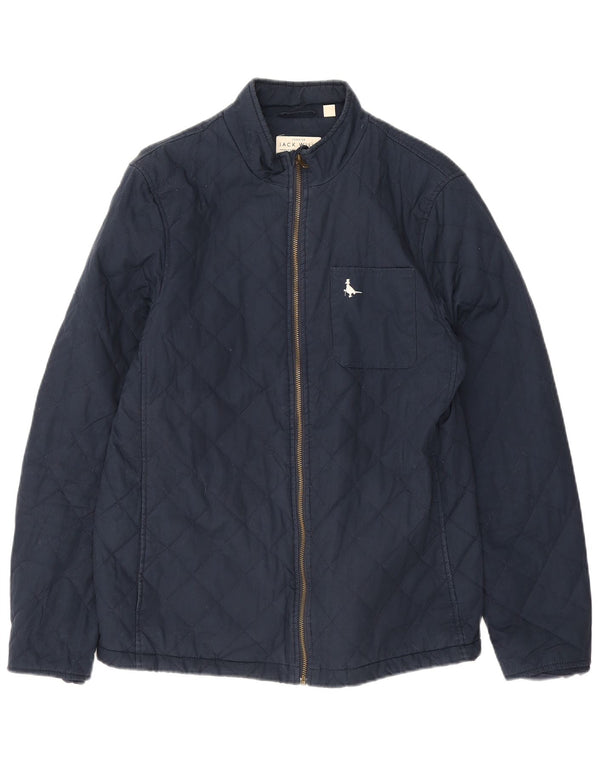 Jack Wills Mens Quilted Jacket UK 38 Medium Navy Blue Cotton