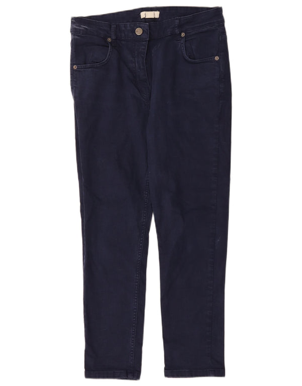OASIS Womens High Waist Cropped Jeans UK 14 Large W30 L25 Navy Blue Cotton