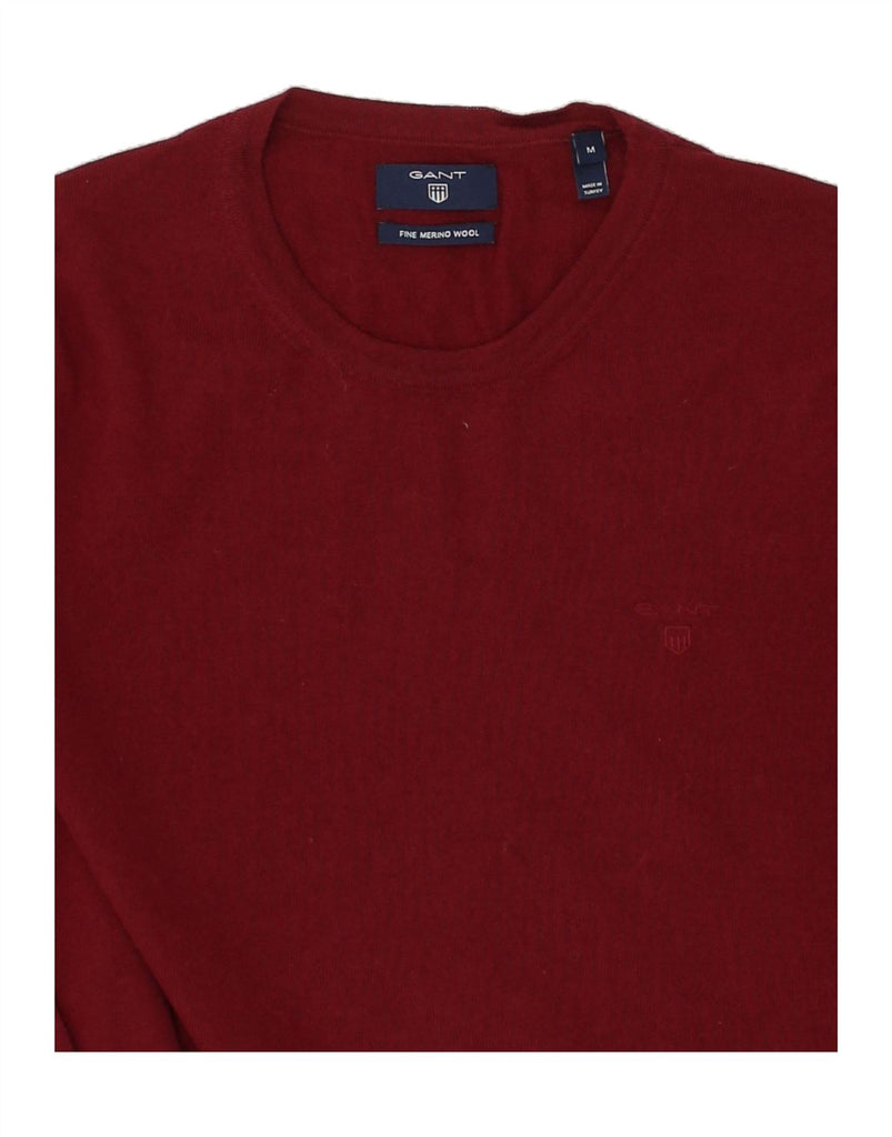 GANT Mens Crew Neck Jumper Sweater Medium Red Merino Wool Vintage Gant and Second-Hand Gant from Messina Hembry 