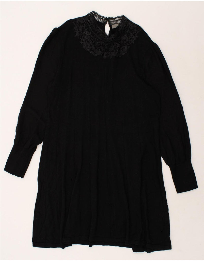 OASIS Womens Long Sleeve Jumper Dress UK 20 2XL Black Polyester | Vintage Oasis | Thrift | Second-Hand Oasis | Used Clothing | Messina Hembry 