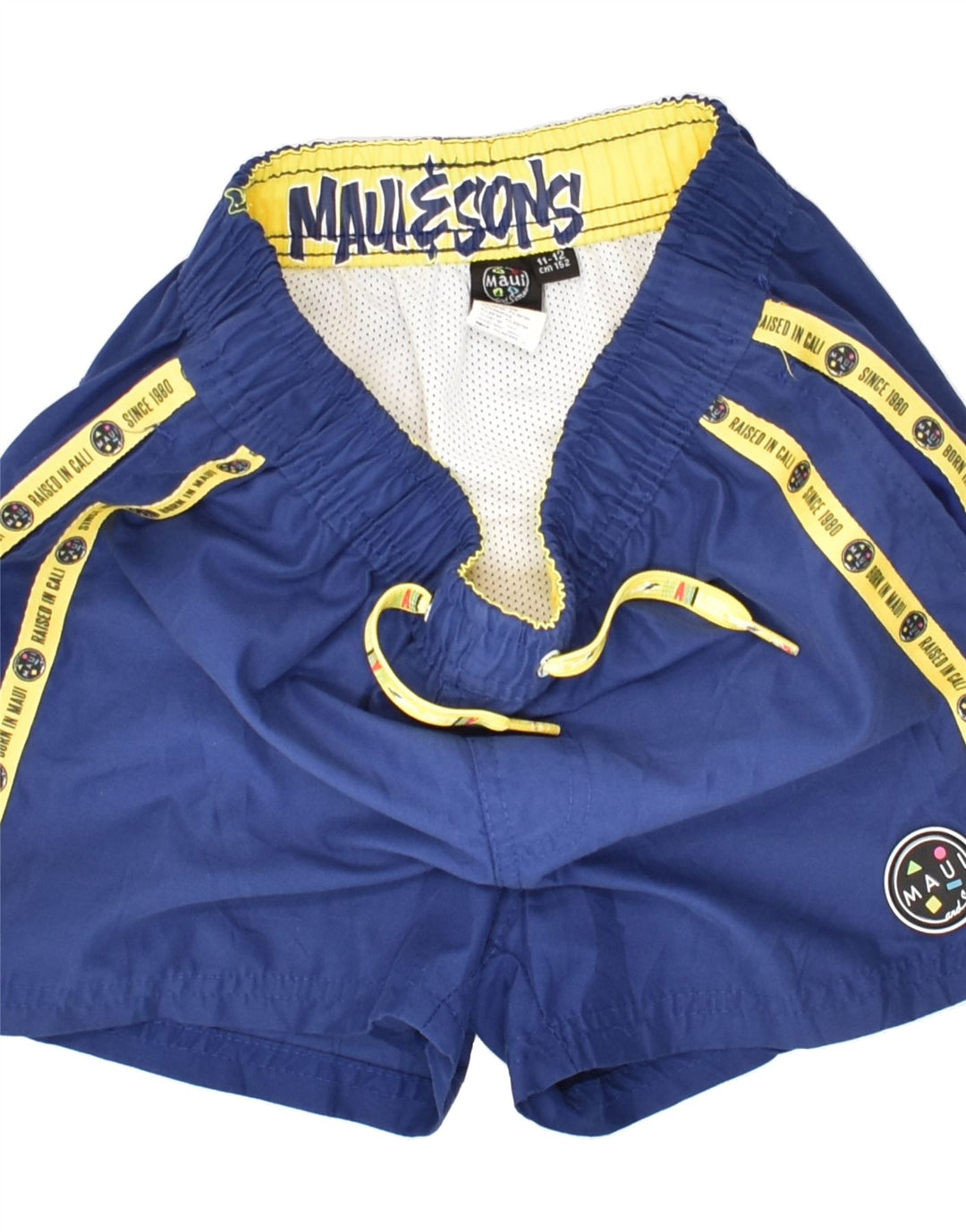 MAUI AND SONS Boys Swimming Shorts 11-12 Years Navy Blue Polyester | Vintage Maui and Sons | Thrift | Second-Hand Maui and Sons | Used Clothing | Messina Hembry 