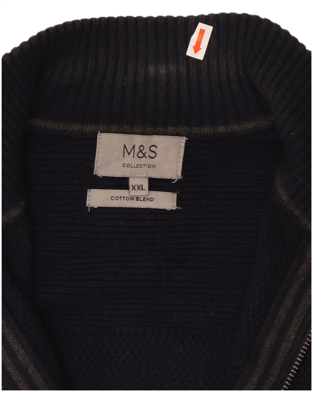 Marks & Spencer Mens Cardigan Sweater 2XL Navy Blue Cotton
