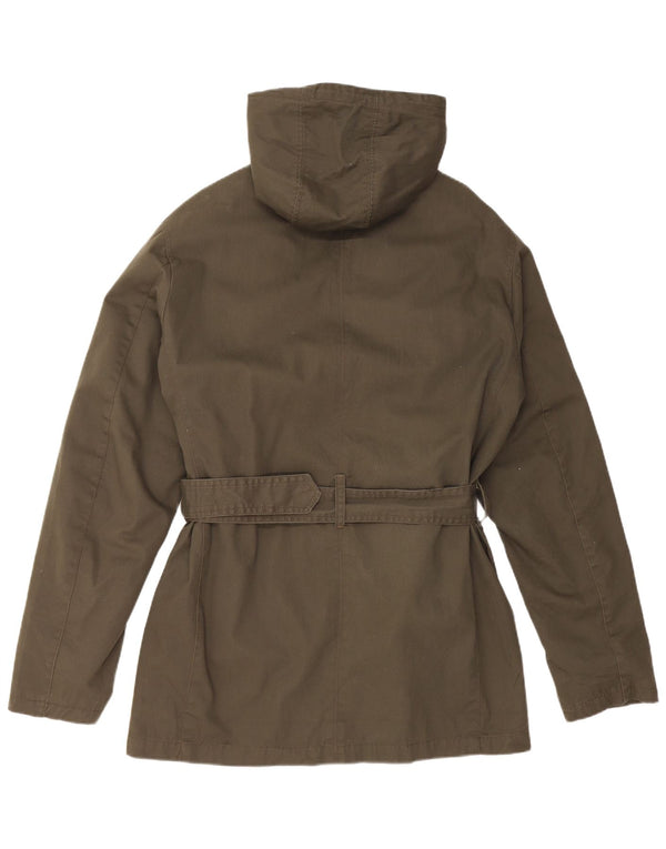 VINTAGE Mens Hooded Parka Jacket UK 40 Large Khaki Cotton