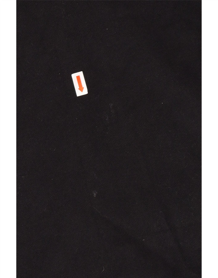 Superdry Mens Button Neck Sweatshirt Jumper Large Black Cotton