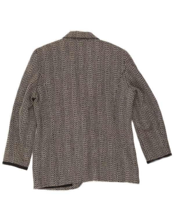 Coeli Premiere Womens 2 Button Blazer Jacket IT 44 Medium Grey Herringbone