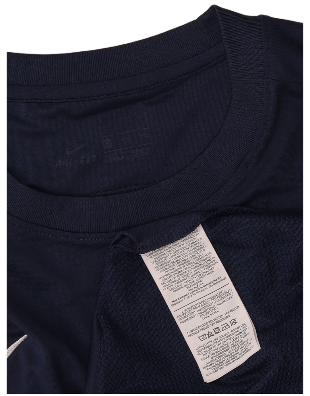 Nike Mens Dri Fit T-Shirt Top 2XL Navy Blue Polyester