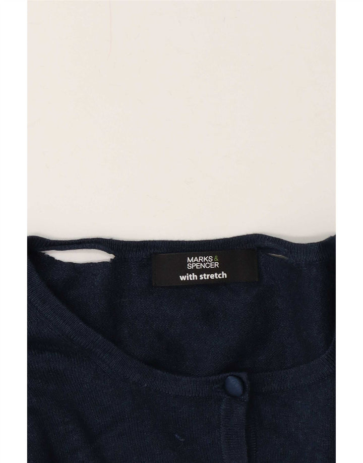 Marks & Spencer Womens Cardigan Sweater UK 12 Medium Navy Blue