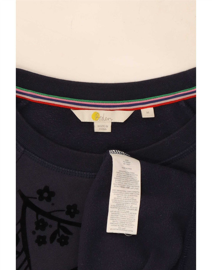 Boden Womens Abstract Pattern Sweatshirt Jumper UK 14 Medium Navy Blue