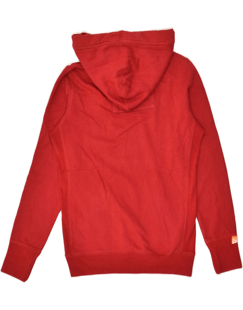 SUPERDRY Womens Graphic Hoodie Jumper UK 14 Medium Red Cotton | Vintage Superdry | Thrift | Second-Hand Superdry | Used Clothing | Messina Hembry 