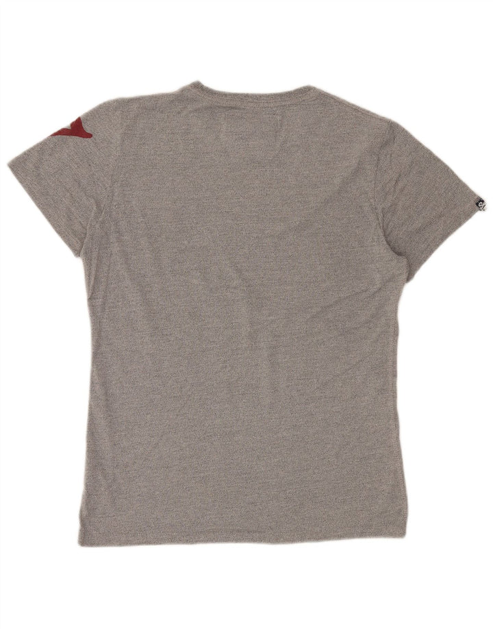 SUPERDRY Mens Graphic T-Shirt Top Medium Grey Cotton