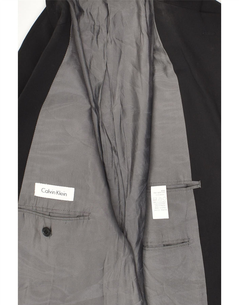 CALVIN KLEIN Mens 2 Button Blazer Jacket UK 46 3XL Black Wool | Vintage Calvin Klein | Thrift | Second-Hand Calvin Klein | Used Clothing | Messina Hembry 