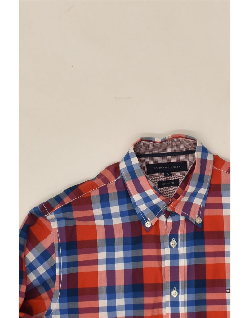 TOMMY HILFIGER Mens Custom Fit Shirt Small Red Check Cotton | Vintage Tommy Hilfiger | Thrift | Second-Hand Tommy Hilfiger | Used Clothing | Messina Hembry 