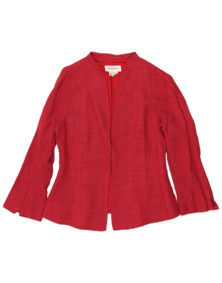 Zara Womens Blazer Jacket EU 40 Medium Red Rayon