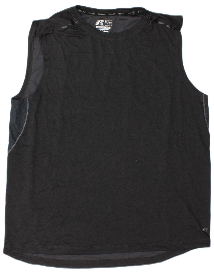 RUSSELL ATHLETIC Mens Dri-Power Vest Top UK 46/48 XL Grey Polyester