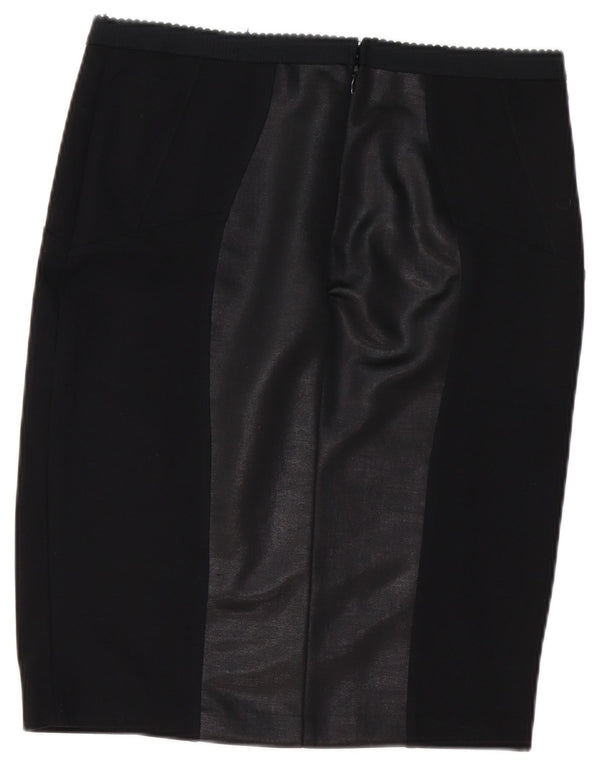 GUESS Womens Pencil Skirt UK 16 Large W36  Black Colourblock Viscose