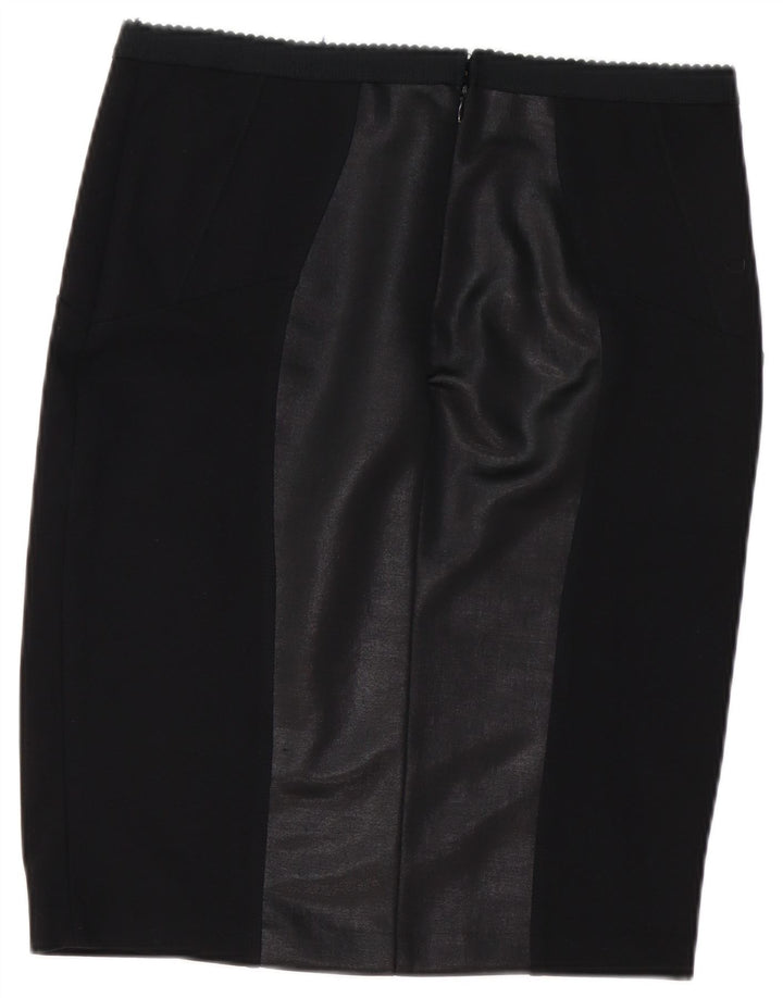 GUESS Womens Pencil Skirt UK 16 Large W36  Black Colourblock Viscose