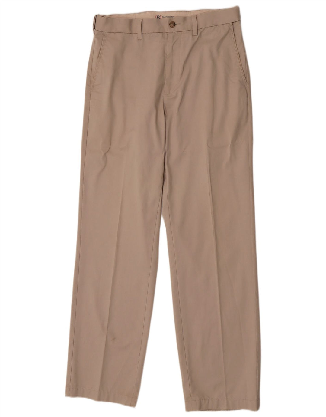 Marks & Spencer Mens Blue Harbour Straight Chino Trousers W32 L33 Beige