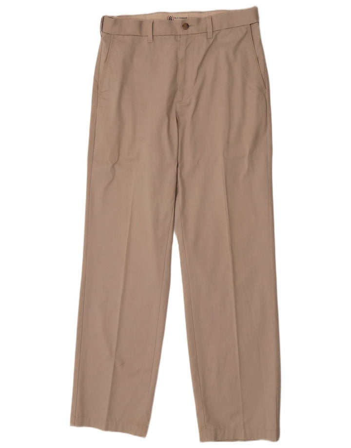 Marks & Spencer Mens Blue Harbour Straight Chino Trousers W32 L33 Beige