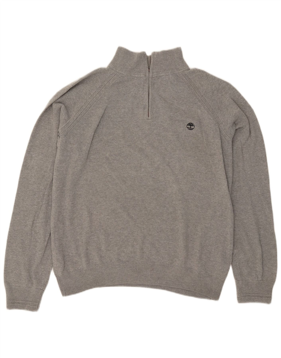 TIMBERLAND Mens Regular Fit Zip Neck Jumper Sweater XL Grey