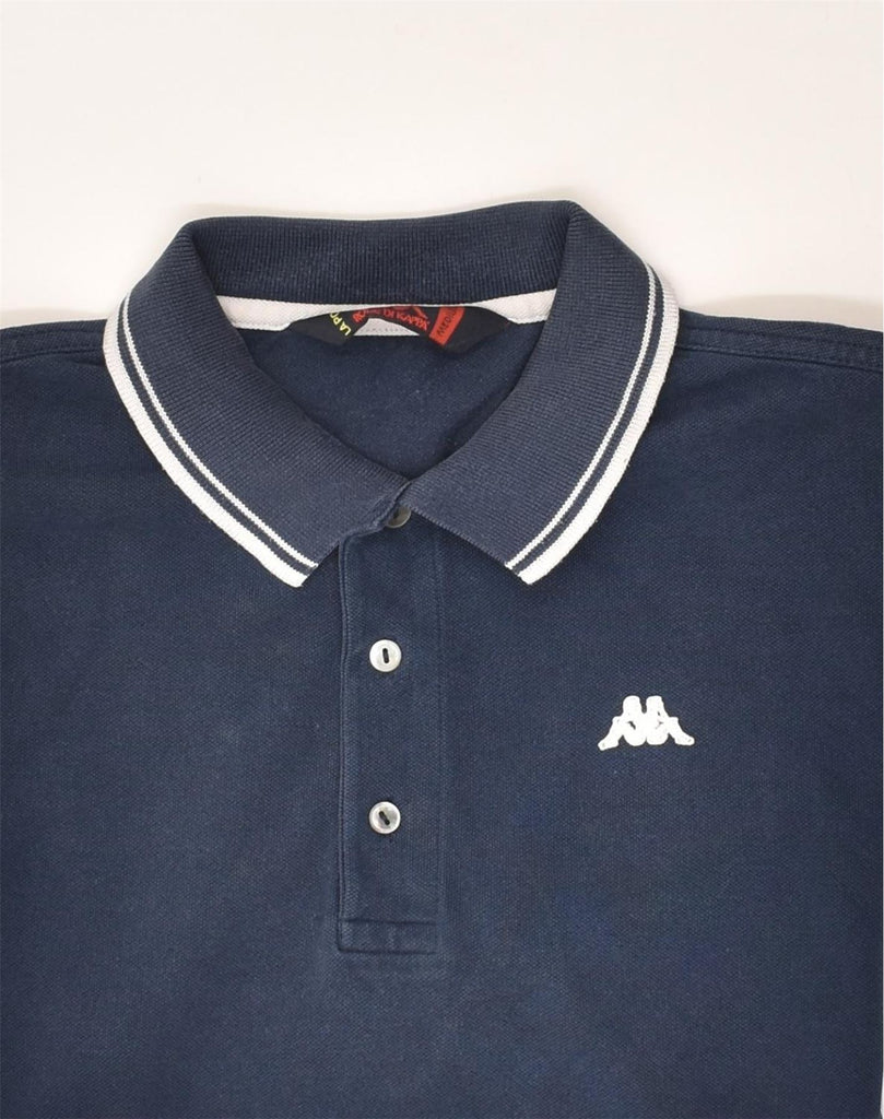 KAPPA Mens Polo Shirt Medium Navy Blue Cotton | Vintage Kappa | Thrift | Second-Hand Kappa | Used Clothing | Messina Hembry 