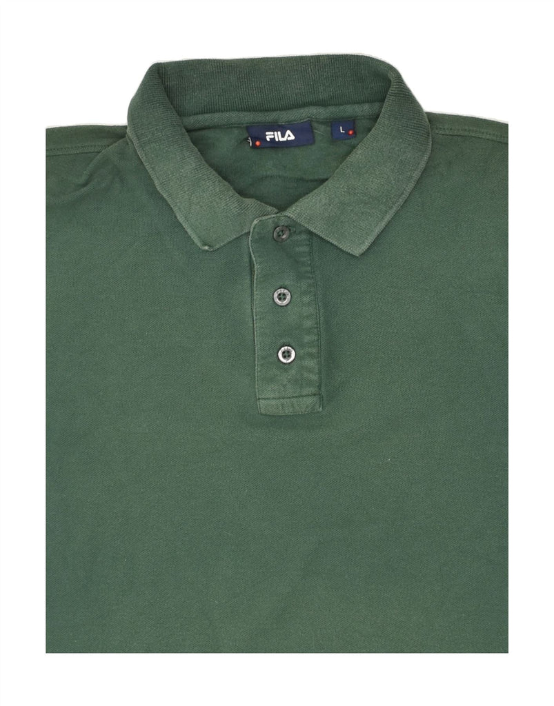 FILA Mens Polo Shirt Large Green Cotton | Vintage Fila | Thrift | Second-Hand Fila | Used Clothing | Messina Hembry 