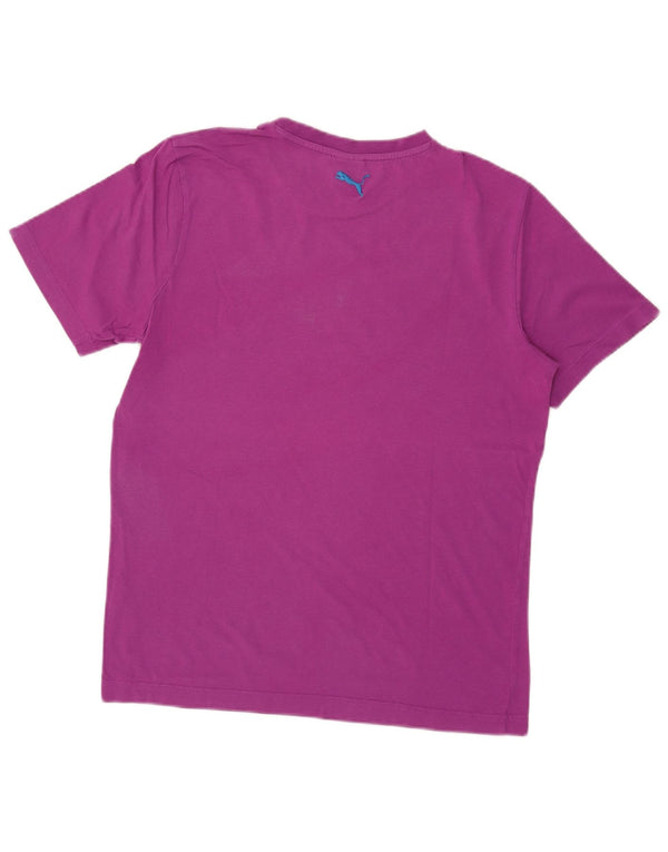 Puma Mens Graphic T-Shirt Top Small Purple Cotton