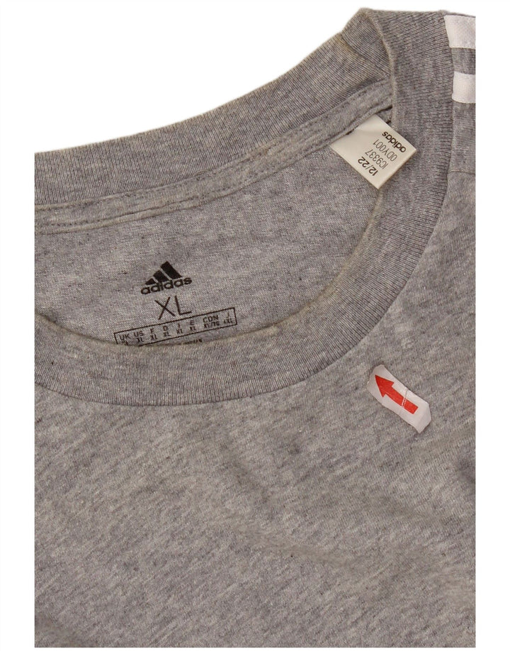 Adidas Mens T-Shirt Top XL Grey Cotton