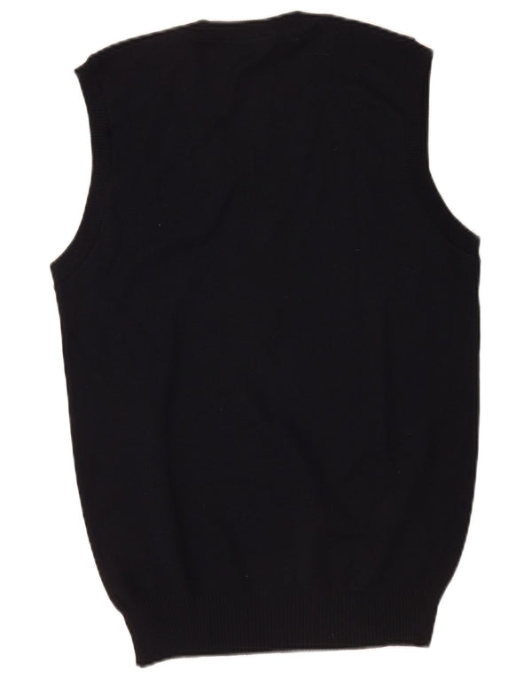 Liabel Mens Vest Tank Top Small Navy Blue Virgin Wool