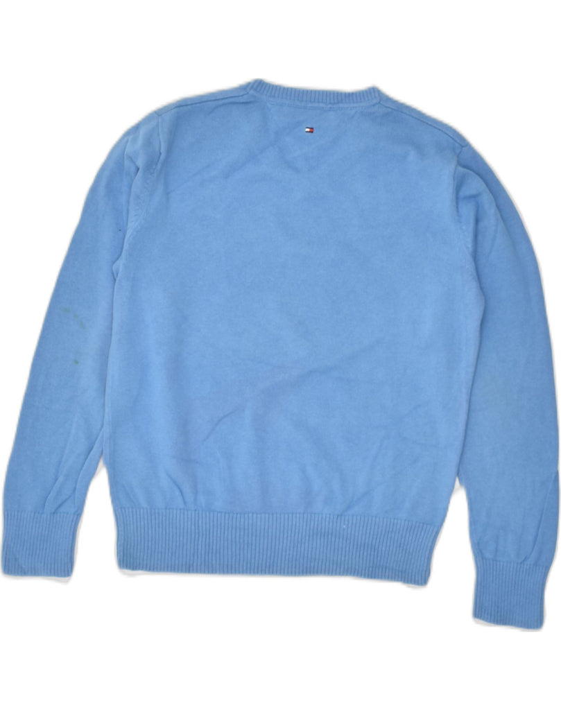 TOMMY HILFIGER Boys V-Neck Jumper Sweater 7-8 Years Blue Cotton | Vintage Tommy Hilfiger | Thrift | Second-Hand Tommy Hilfiger | Used Clothing | Messina Hembry 