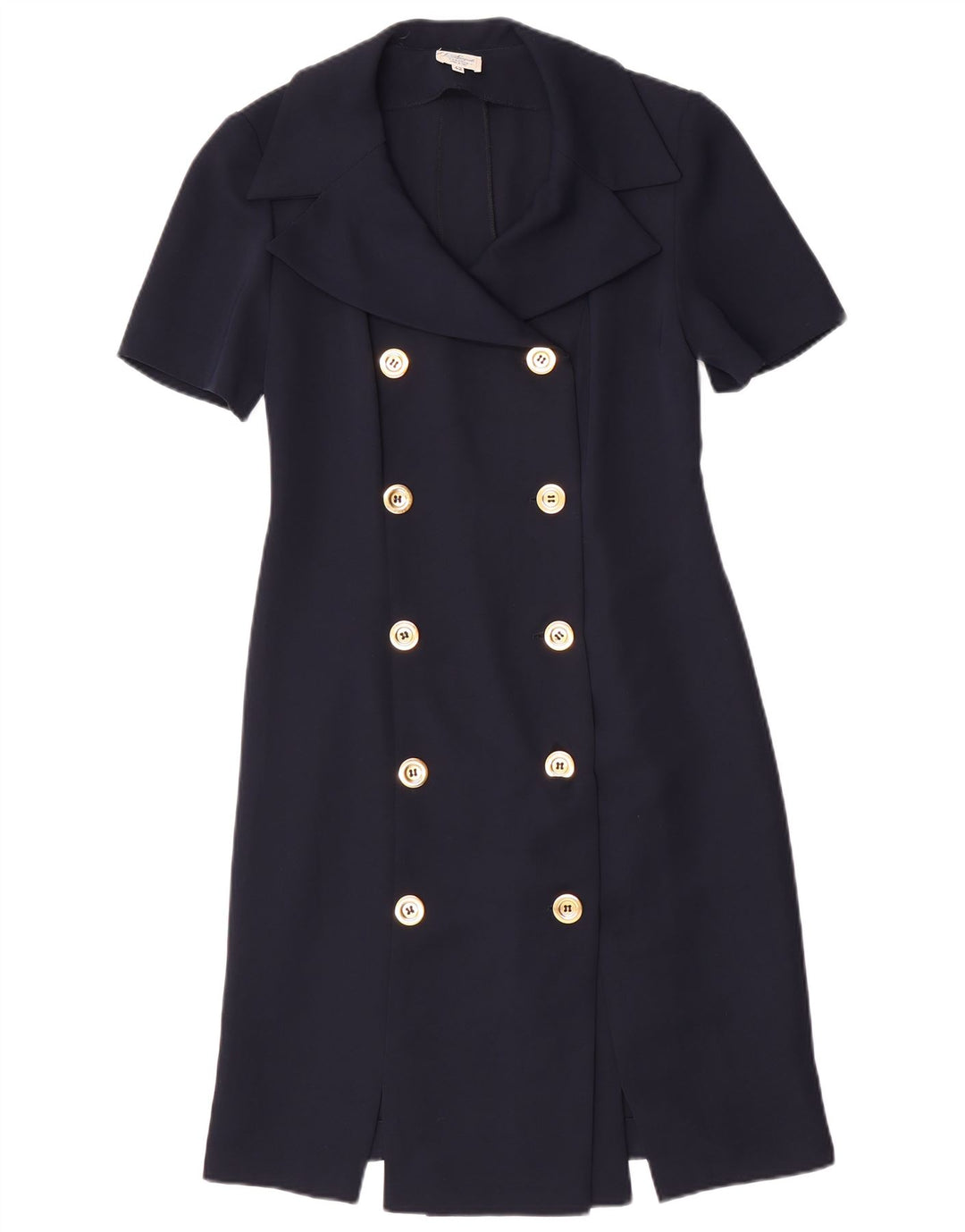 LUISA SPAGNOLI Womens Double Breasted Shirt Dress IT 42 Medium Navy Blue