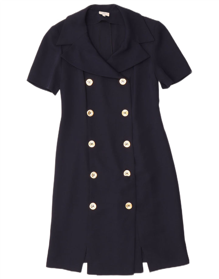 LUISA SPAGNOLI Womens Double Breasted Shirt Dress IT 42 Medium Navy Blue
