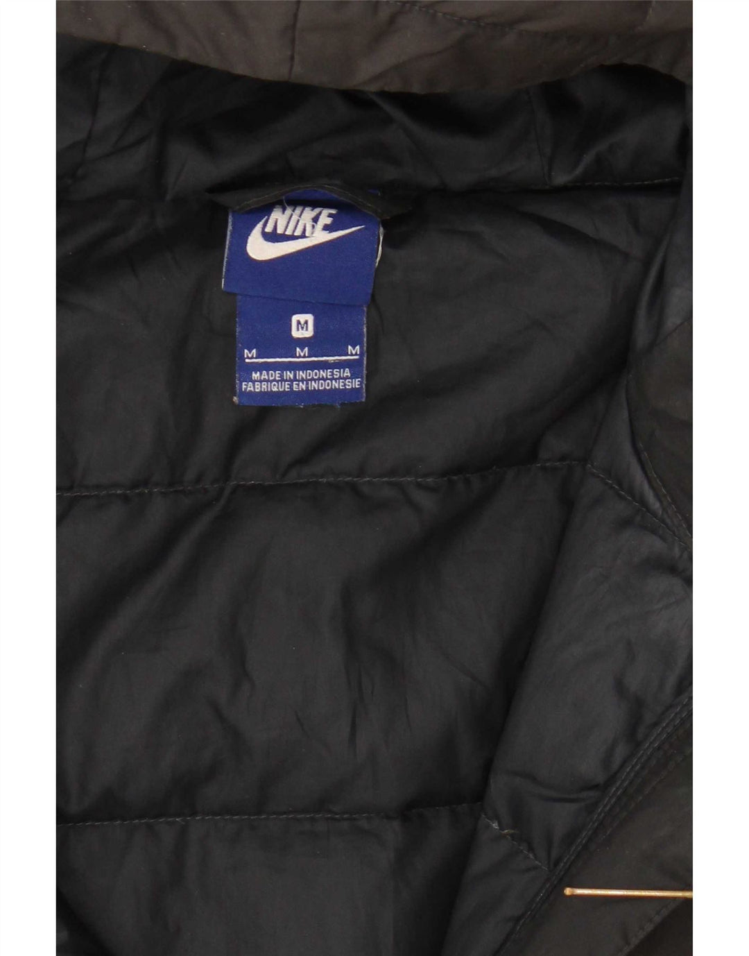 Nike Womens Hooded Padded Coat UK 14 Medium Black Polyester