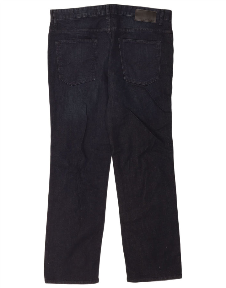 Calvin Klein Mens Straight Jeans W36 L32 Navy Blue Cotton