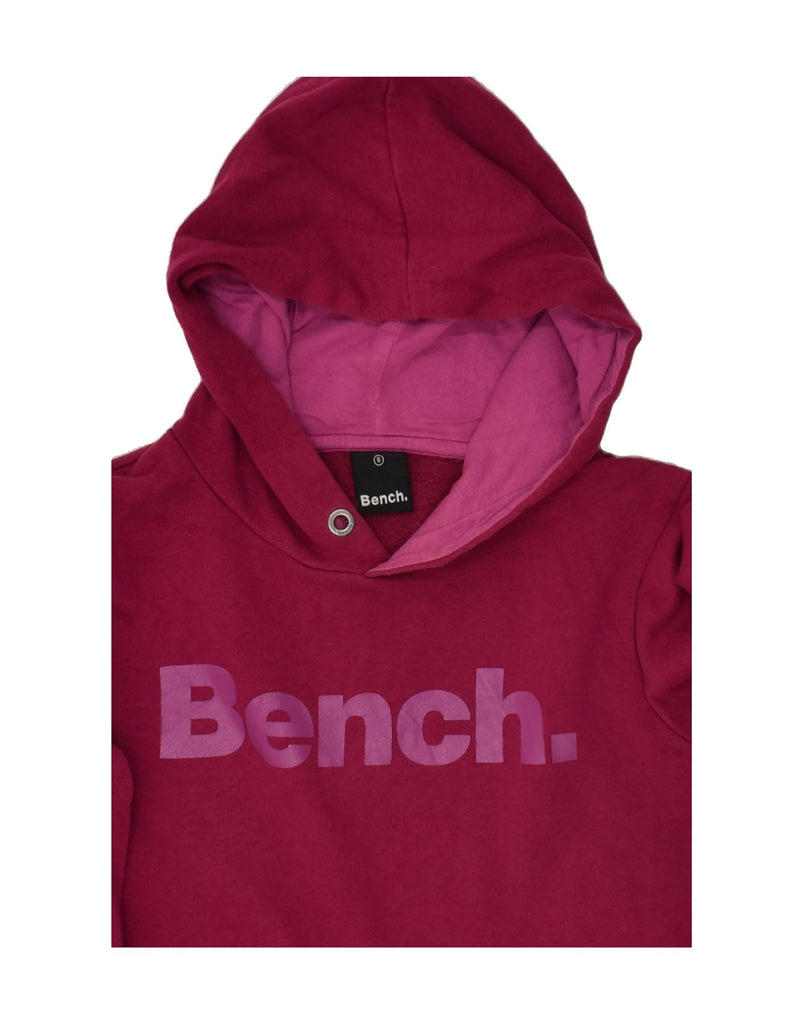 BENCH Womens Graphic Hoodie Jumper UK 10 Small Pink Cotton | Vintage Bench | Thrift | Second-Hand Bench | Used Clothing | Messina Hembry 