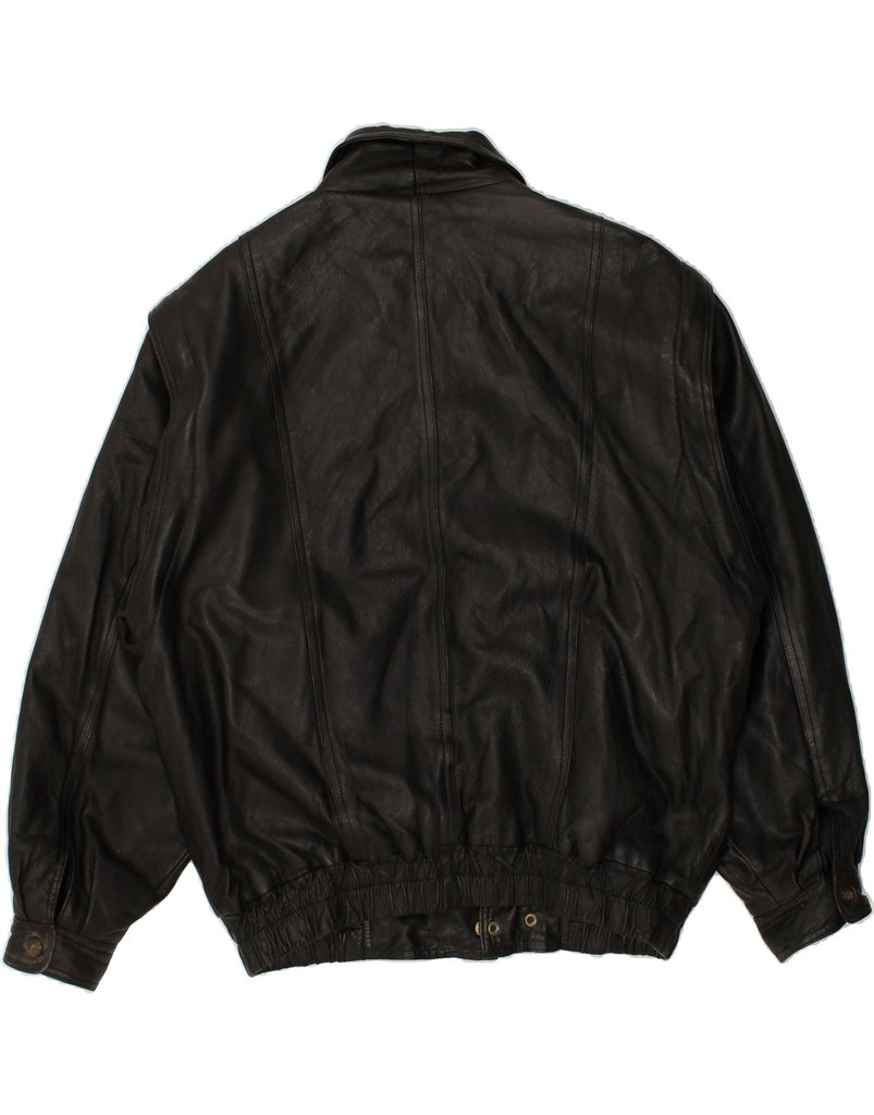 VINTAGE Mens Leather Jacket UK 44 2XL Black Leather | Vintage Vintage | Thrift | Second-Hand Vintage | Used Clothing | Messina Hembry 