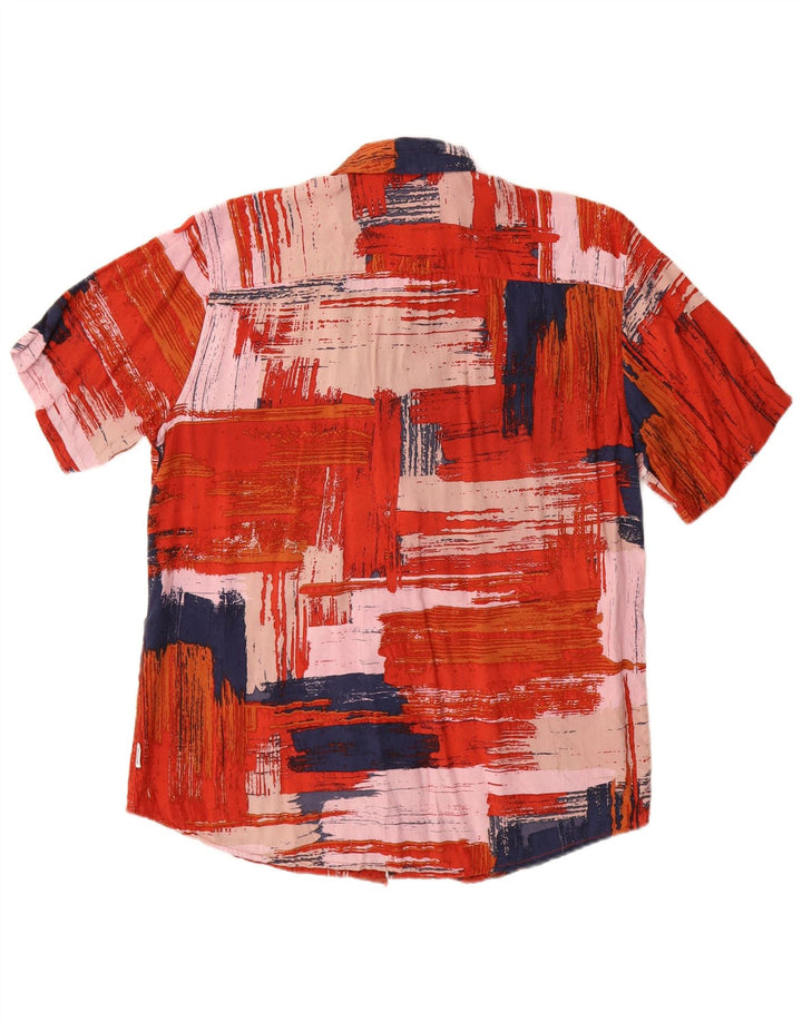 Only & Sons Mens Short Sleeve Regular Fit Shirt Medium Red Patchwork