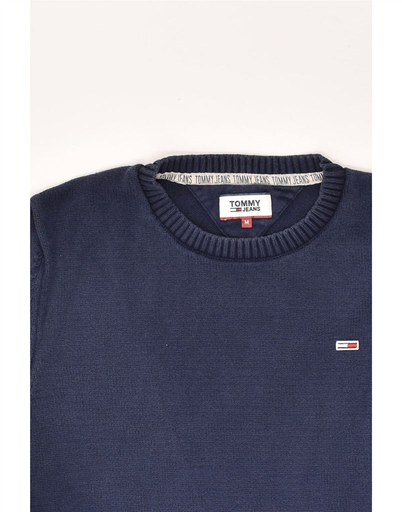 TOMMY JEANS Mens Crew Neck Jumper Sweater Medium Navy Blue Cotton | Vintage Tommy Jeans | Thrift | Second-Hand Tommy Jeans | Used Clothing | Messina Hembry 