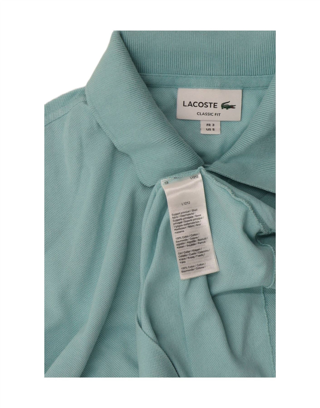 Lacoste Mens Classic Fit Polo Shirt Size 3 Small Blue Cotton