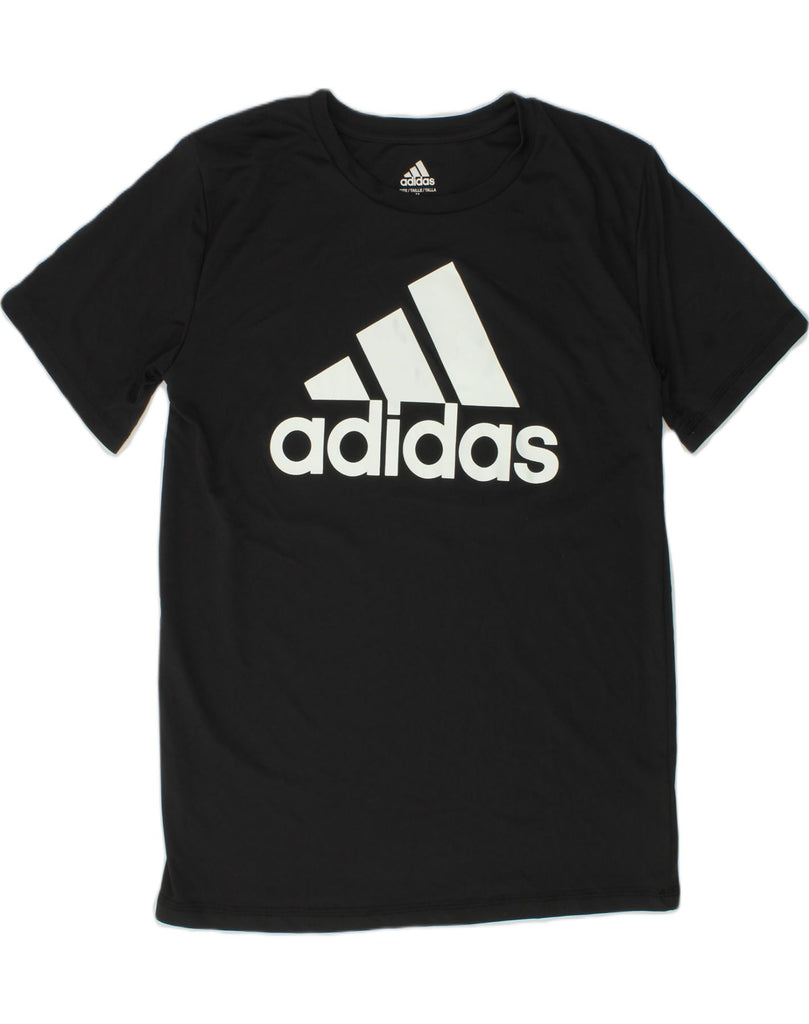 ADIDAS Boys Graphic T-Shirt Top 10-11 Years Medium  Black Polyester | Vintage Adidas | Thrift | Second-Hand Adidas | Used Clothing | Messina Hembry 