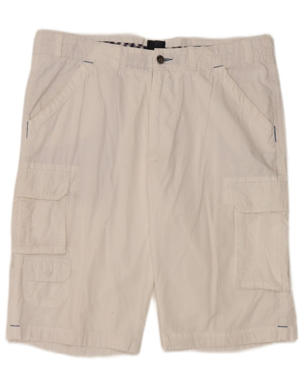 Daniel Hechter Mens Cargo Shorts W36 Large  White Cotton