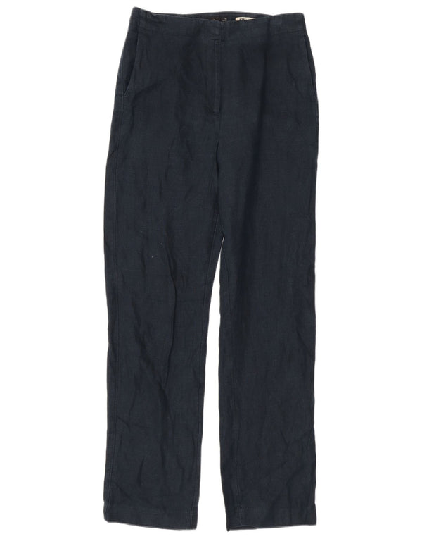 Marks & Spencer Womens Casual Trousers UK 10 Small W28 L31 Navy Blue