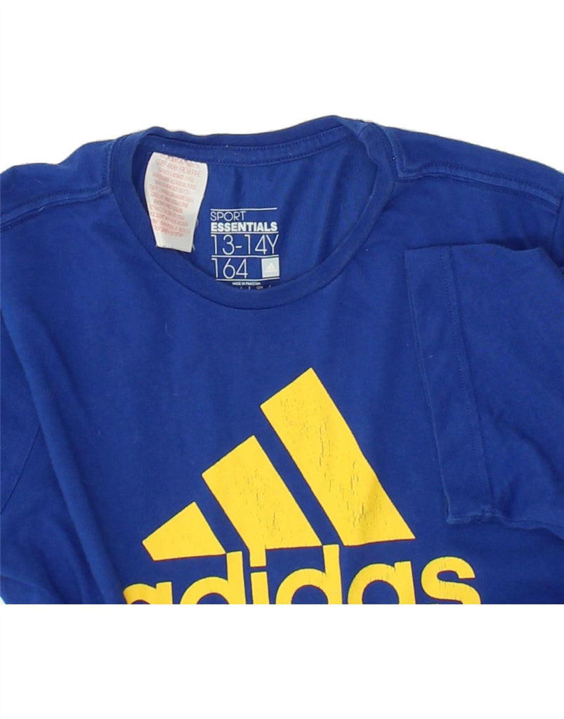 ADIDAS Boys Graphic T-Shirt Top 13-14 Years Blue Cotton | Vintage Adidas | Thrift | Second-Hand Adidas | Used Clothing | Messina Hembry 