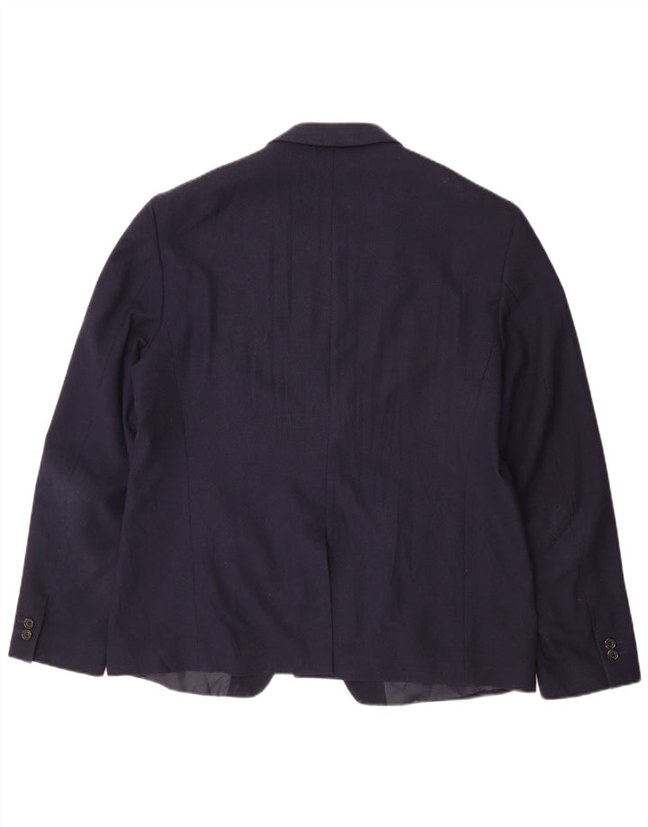 Zara Mens 1 Button Blazer Jacket EU 54 XL Navy Blue