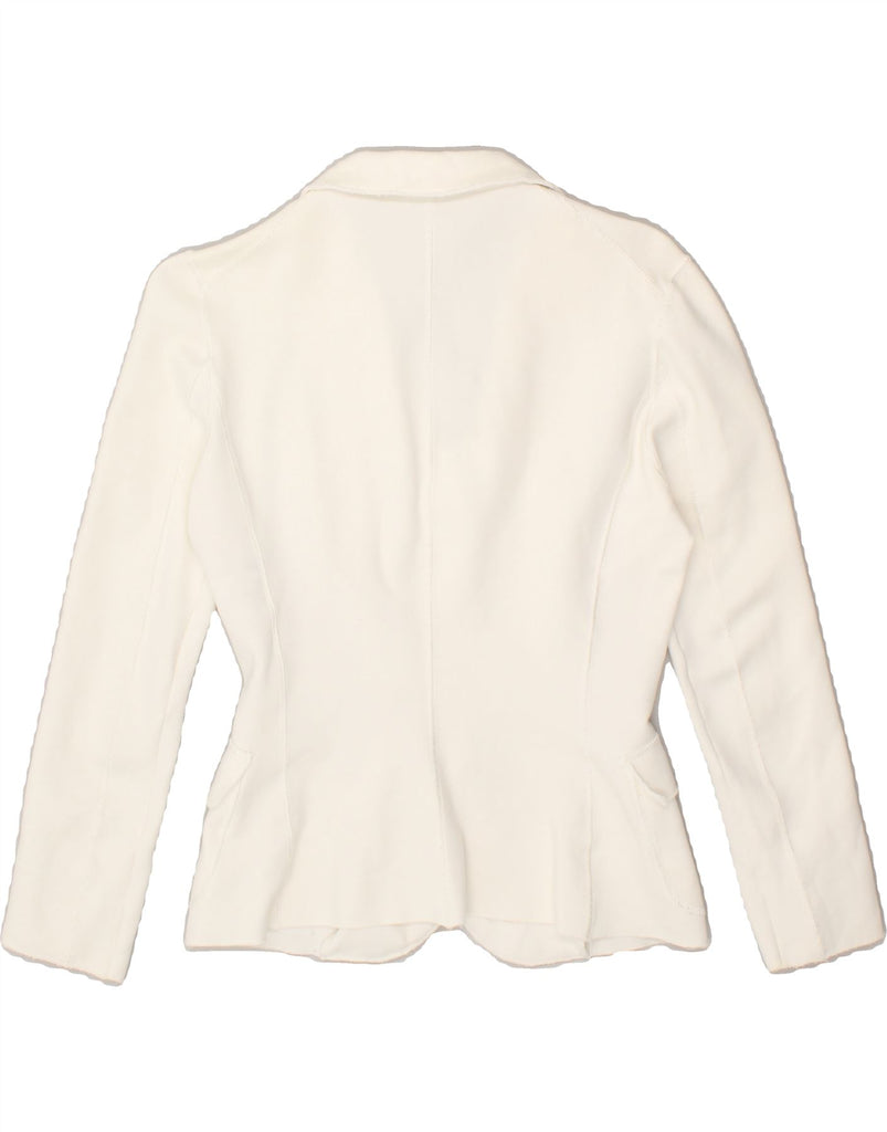 ASPESI Womens 4 Button Blazer Jacket UK 6 XS White Viscose Vintage Aspesi and Second-Hand Aspesi from Messina Hembry 