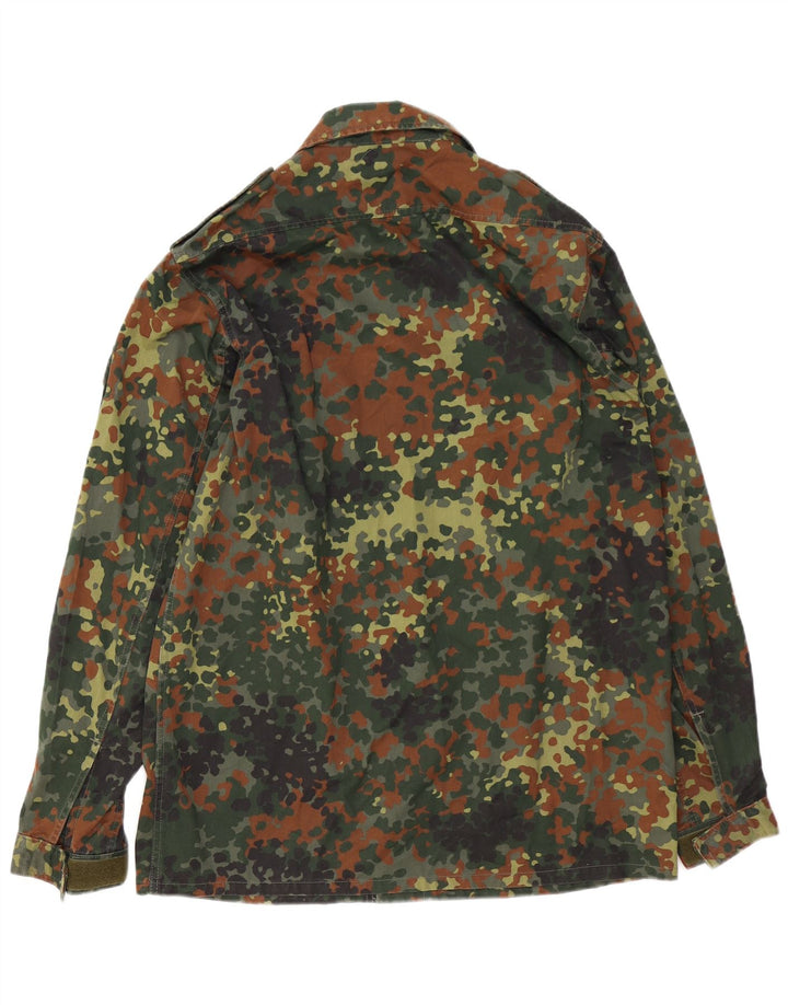 VINTAGE Mens Military Jacket UK 38 Medium Khaki Camouflage Cotton